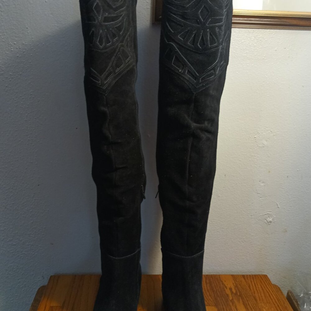 Matisse - Bolo - Suede - Over the Knee Boots - Black - Picture 7 of 10
